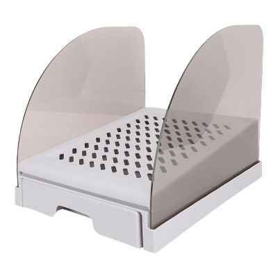 CFTGIW Elevated Cat Litter Box Ramp with Drawer Deflectors, Gray