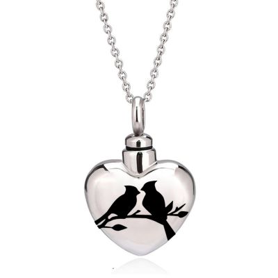 YPREWY Pet Urn Necklace for Dogs and Cats, Stainless Steel Heart Memorial Pendant
