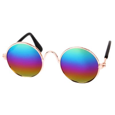 Pet Sunglasses, Classic Retro Round Metal Dog Sunglasses, Multicolor