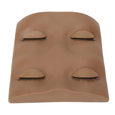Cocoarm Eyelash Mannequin Head, Soft PVC Silicone with Replaceable Eyes, 3D Design for Eyelash Training and Makeup Practice (Coffee Color)