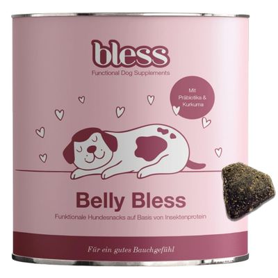 Belly Bless Digestive Dog Treats with Prebiotics, Psyllium Husk & Herbs, Hypoallergenic, 325 g (90 pieces)