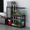 Aquarium Stand and Reptile Tank Shelf with Storage, Reinforced Steel Frame, Black, 90 x 35 cm view 1