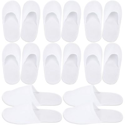 20 Pairs of White Disposable Cotton Slippers for Hotels and Airlines