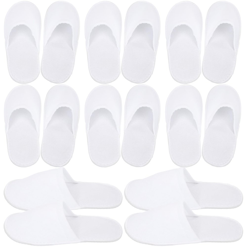 20 Pairs of White Disposable Cotton Slippers for Hotels and Airlines