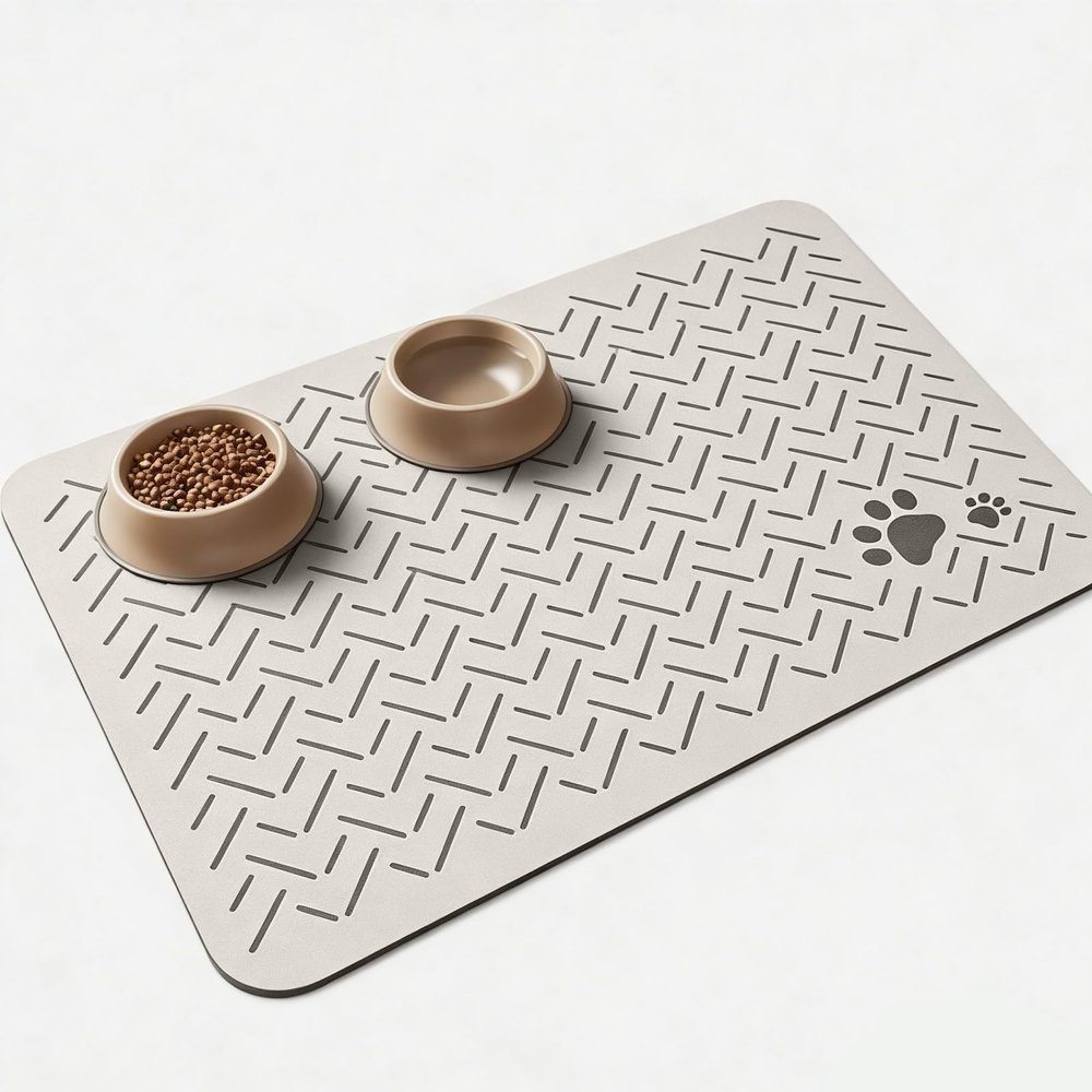 Dog & Cat Feeding Mat, 60 x 40 cm, F Light Gray