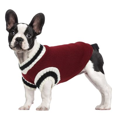 Phefop Dog Sweater, V-Neck, Warm, Windproof, Soft for Small Pets