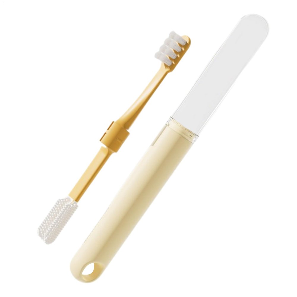 Dog Toothbrushes, Soft Silicone Bristles, Double-Headed, Non-Slip Handle
