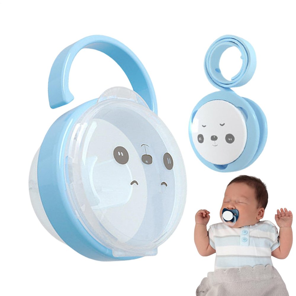 Pacifier Holder and Chain Set, Pacifier Box with Secure Holder | Lightweight PP Organizer for Diaper Bags, Strollers, Travel, and Accessories for Boys, Girls, and Parents