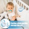 Pacifier Holder and Chain Set, Pacifier Box with Secure Holder | Lightweight PP Organizer for Diaper Bags, Strollers, Travel, and Accessories for Boys, Girls, and Parents view 3