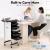 LKHDONG Salon Rolling Cart, 6-Tier Hairdressing Trolley with 5 Drawers and Casters, White view 2