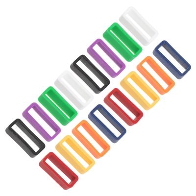 Angoily 16-Piece Silicone Watch Band Keepers, 20 mm Sweat- and Water-Resistant Strap Loops, Colorful Replacement Rings for Smartwatches and Sports Watches