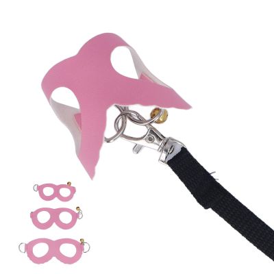 Bonbela Hamster Harness and Leash Set, Soft Faux Leather with Nylon Leash, Adjustable Sizes S M L for Hamsters, with Bell for Pet Safety (Pink)