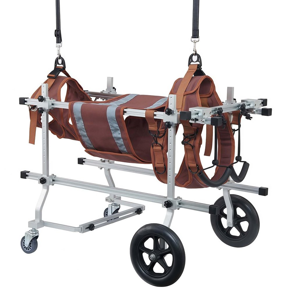 Adjustable 4-Wheel Dog Wheelchair for Pets with Limited Mobility