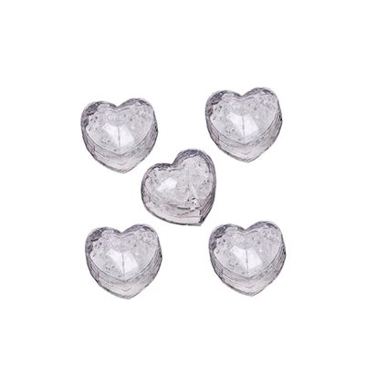 BESTYASH Heart-Shaped LED Ice Cubes, 12-Pack, Colorful Lights, Party Accessories for Bars and Karaoke, Romantic Pink Decoration