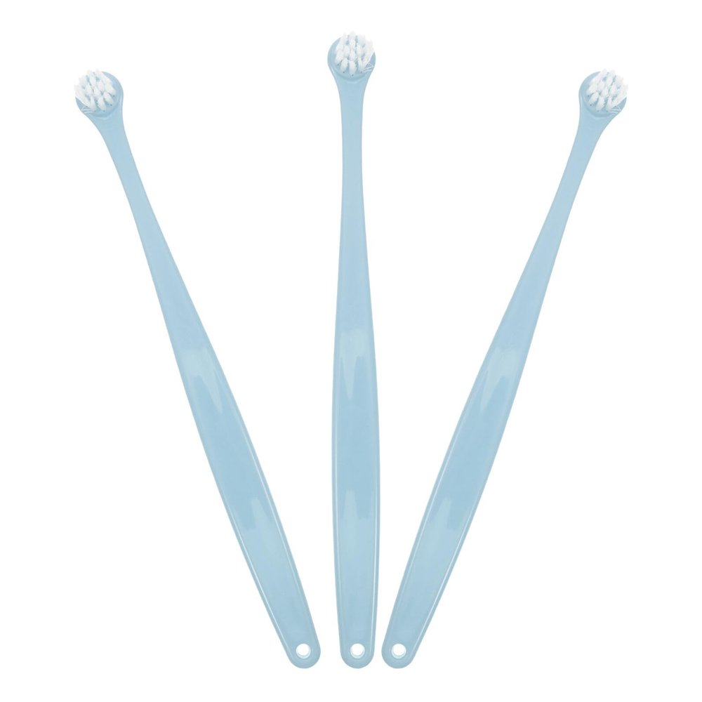 FONDOTIN 3-Piece Toothbrush Set for Small Dogs and Cats, Soft Bristles, Round Head, Ergonomic Handle