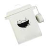 TOMETURE Iron Pet Food Container, Airtight, White, 1 Set view 1