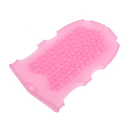 INOOMP 2-in-1 Silicone Massage Brush with Long, Dense Bristles for Body Scrubbing and Gentle Shower Massage