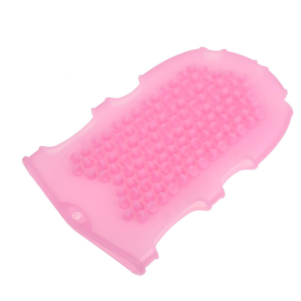 INOOMP 2-in-1 Silicone Massage Brush with Long, Dense Bristles for Body Scrubbing and Gentle Shower Massage