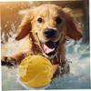 Bemonew 3-Inch Yellow Rubber Dog Ball with Rope view 4