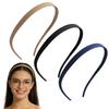 3-Pack Thin Toothed Zigzag Headbands for Women, Non-Slip, Black/Khaki/Navy view 1