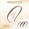 3-Pack Thin Toothed Zigzag Headbands for Women, Non-Slip, Black/Khaki/Navy view 2