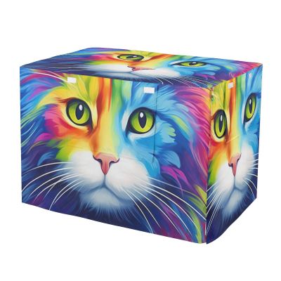 Cat Neon UV-Resistant Dog Crate Cover with Bottom Buckles and Mesh Windows, Size M