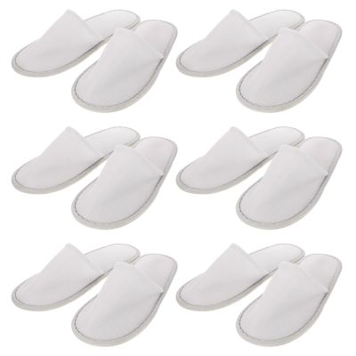 Disposable Linen Slippers, 10 Pairs, Non-Slip