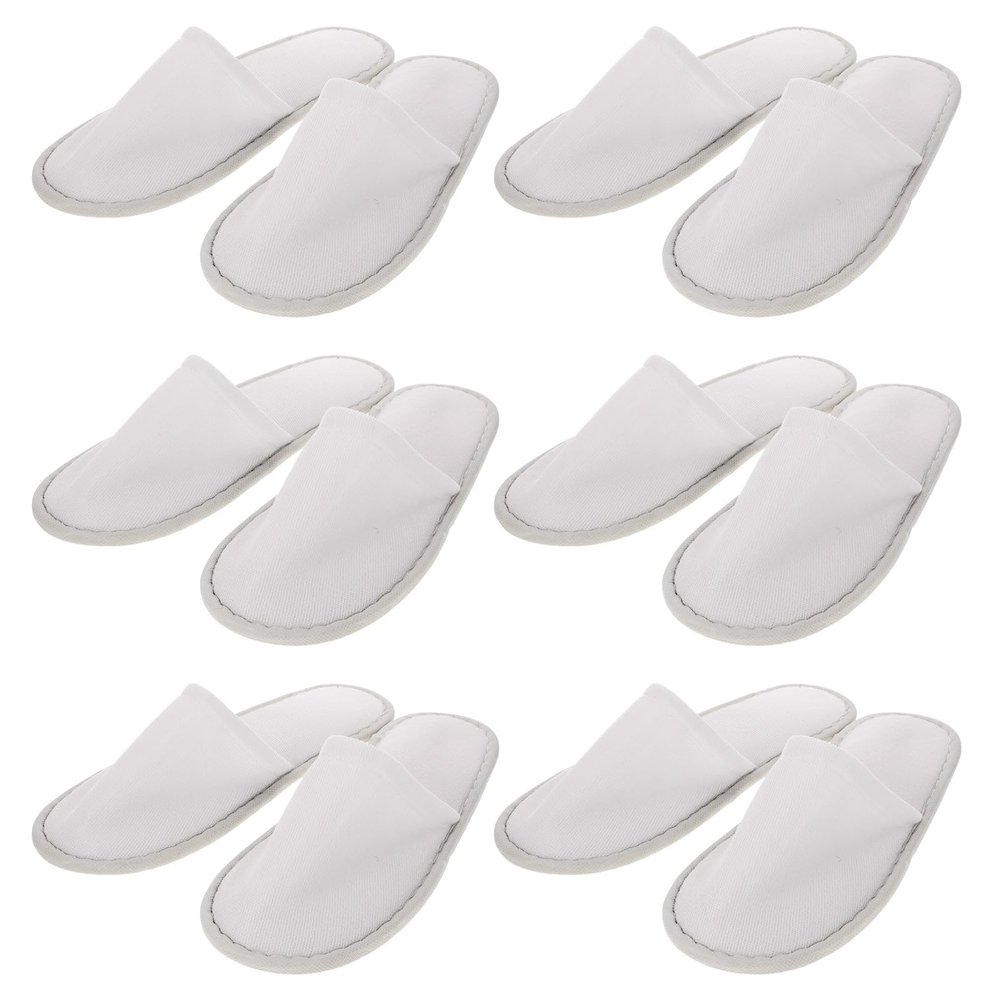 Disposable Linen Slippers, 10 Pairs, Non-Slip