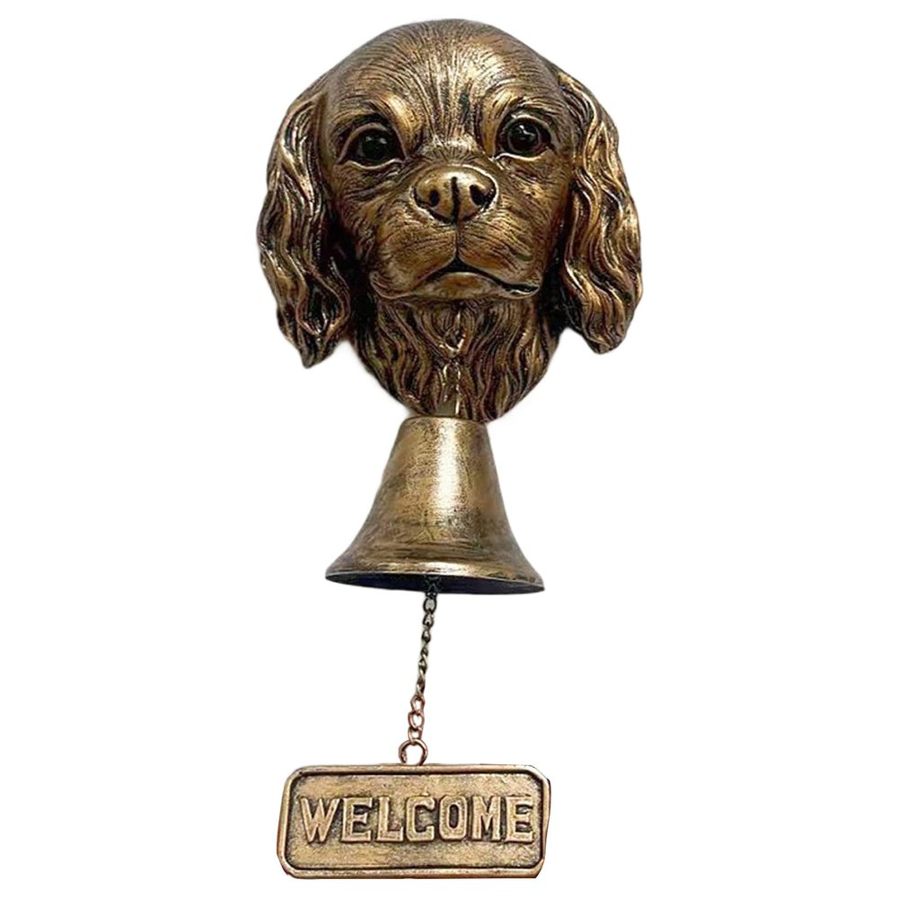 RWAJZAX Hanging Dog-Head Bells with Welcome Sign