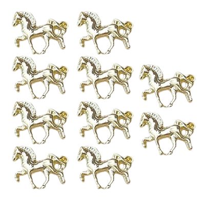 10-Piece Horse-Shaped Nail Charms and Gems