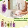 Grape Soap, Grape Knot Soap, Handmade Crystal Grape Soap on a Rope, Decorative Aromatherapy Soap for Bath and Hand Washing, Facial Cleansing for Women (1, Dark Purple) view 3