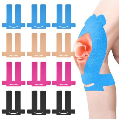 JYIXXZX 12-Piece Pre-Cut Kinesiology Tape for Knees, Waterproof Sports Tape