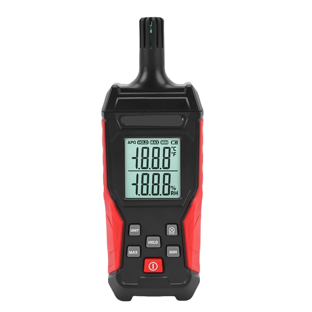 Digital Temperature and Humidity Meter, Thermometer Hygrometer with Backlit Display and Data Storage, Portable Electronic Min/Max Detector