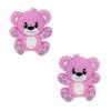 Pacifier Clip with Double Name and Birth Date "BR/TEDDYBR" Baby Pink/Pink/White view 3