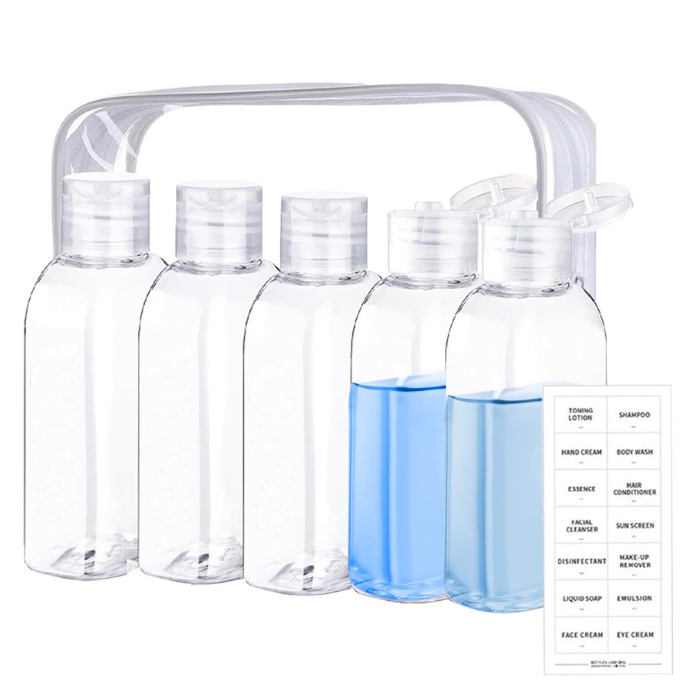 Transparent Refillable Leakproof Toiletry Travel Bottles