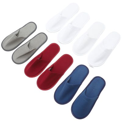 SHERCHPRY 5 Pairs Disposable Brushed Fabric and EVA Guest Slippers