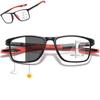 Multifocal Progressive Blue-Light-Blocking Reading Glasses for Women and Men, Black/Red, +2.5 view 1
