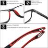 Multifocal Progressive Blue-Light-Blocking Reading Glasses for Women and Men, Black/Red, +2.5 view 3