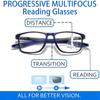 Multifocal Progressive Blue-Light-Blocking Reading Glasses for Women and Men, Black/Red, +2.5 view 4