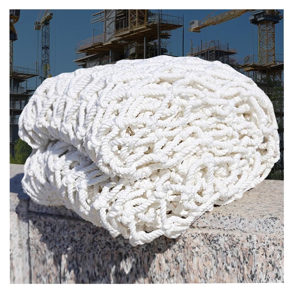 SHAARI Fall Protection Net, White Nylon, 5 cm Mesh, 2.5 x 6 m