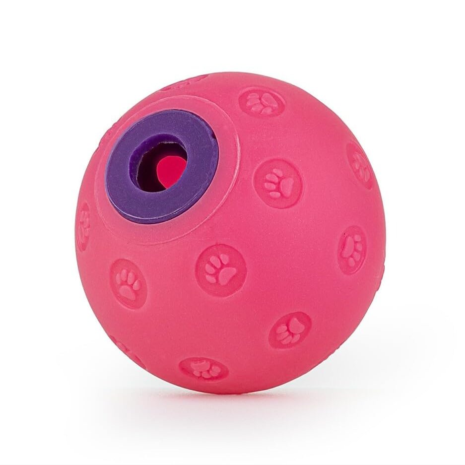 Happet Treat Ball for Dogs, 7.5 cm - Interactive Vinyl Toy with Paw-Shaped Nubs