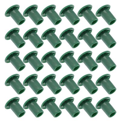IWOWHERO 48-Piece PVC Garden Tube Caps for Plant Supports, Green