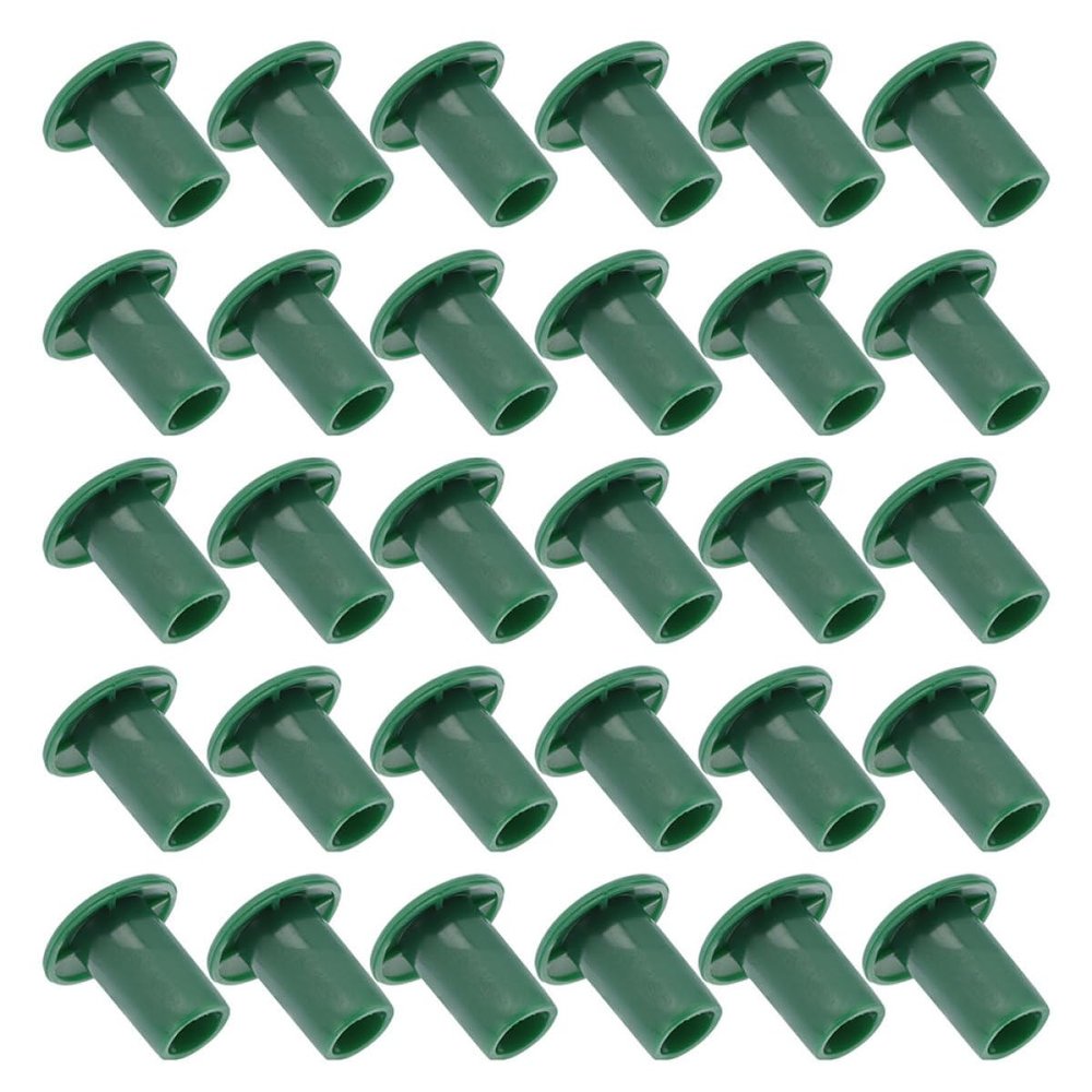 IWOWHERO 48-Piece PVC Garden Tube Caps for Plant Supports, Green