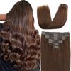 8-Piece Clip-In Human Hair Extensions, Invisible, Straight, Seamless (P8/613, 16 in) view 2
