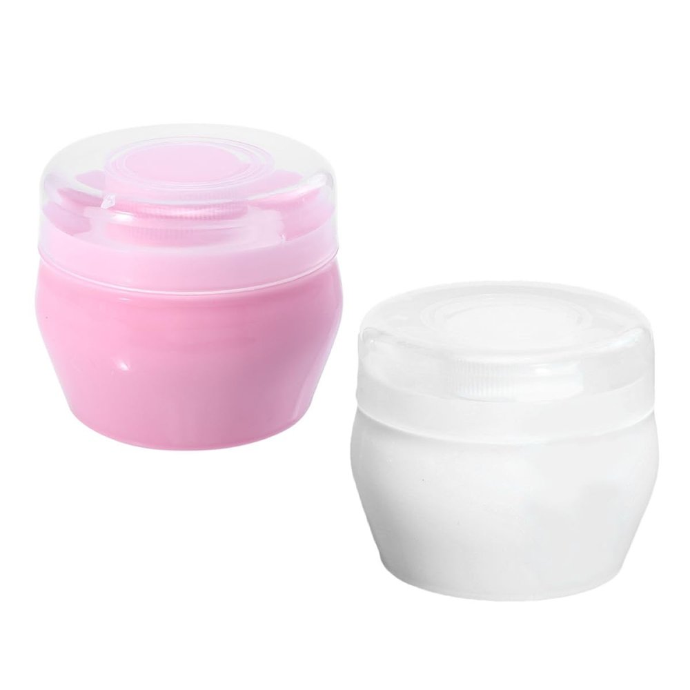 Parliky Baby Powder Containers for Talcum Powder, 2-Pack with Plush and PP Powder Puffs