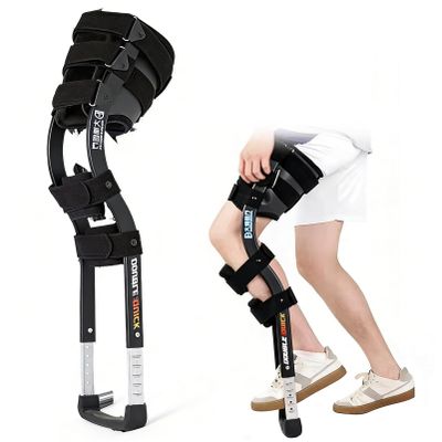 HNBYLMM Hands-Free Knee Crutches for Adults, Adjustable Non-Slip Leg Crutches, Walking Trainer, Max. Load 100 kg