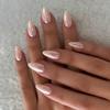 KQueenest Chrome Nude Pink Press-On Nails, Short Almond view 1
