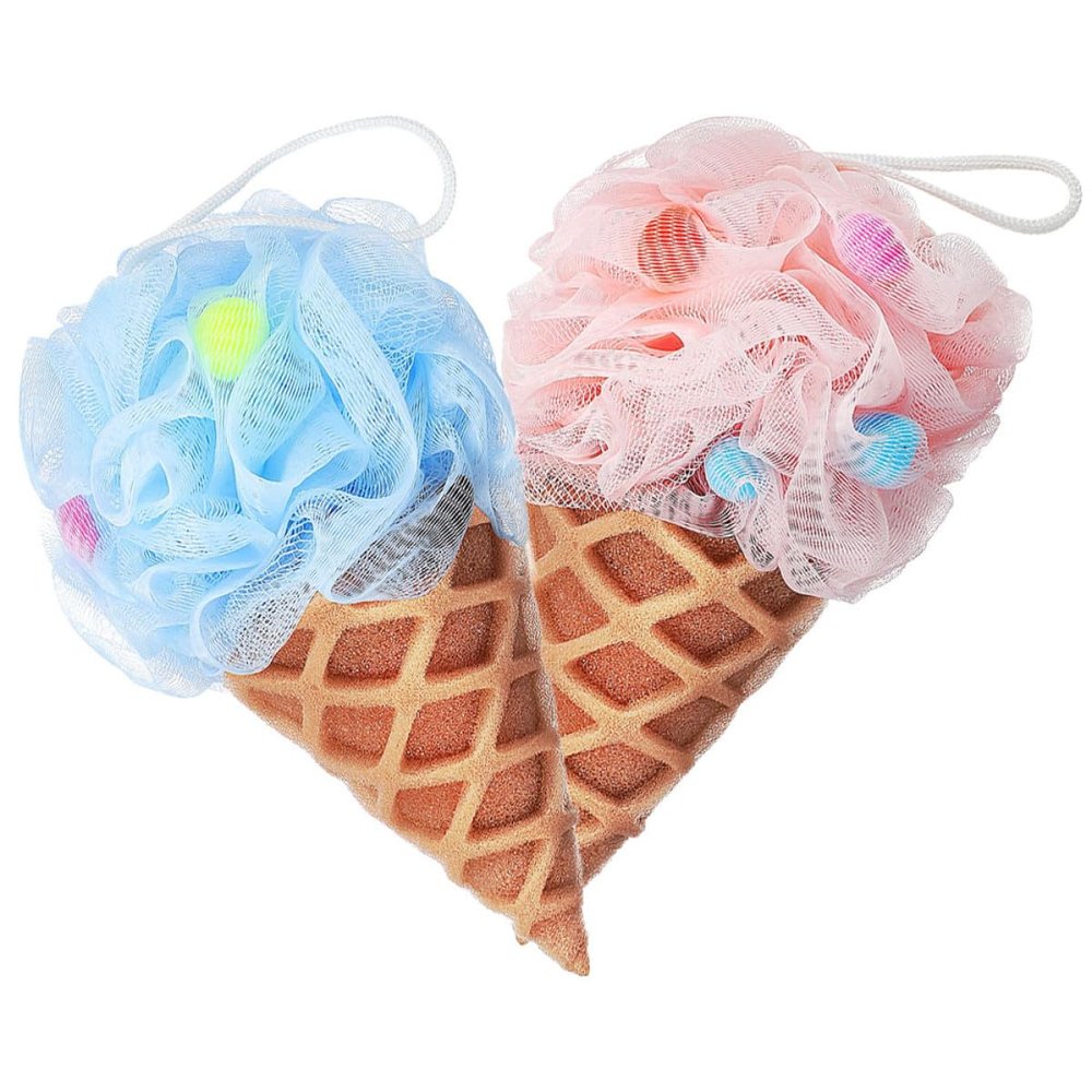 Ice Cream-Shaped Shower Sponge with Hanging Loop