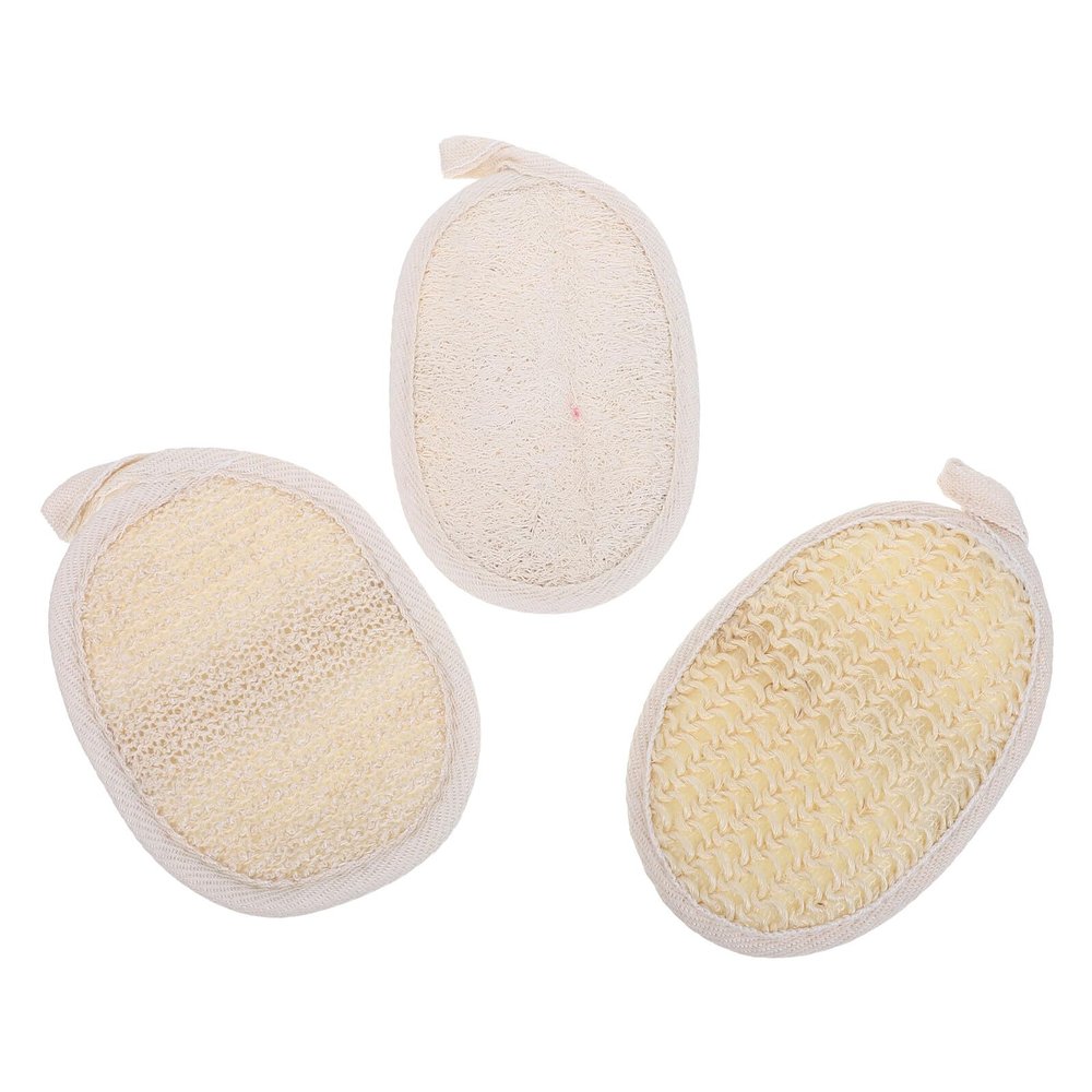 SOPOTUTU 3-Pack Natural Loofah Bath Sponges with Sisal and Cotton