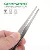 DECORNIJIA 4-Piece Stainless Steel Tweezer Set, Straight and Blunt-Tip Tweezers with Serrated Tips, Non-Slip Grip view 3